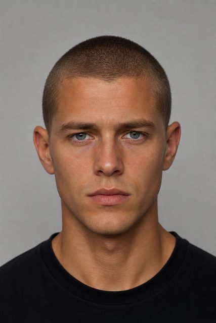 Примерка мужской стрижки Buzz Cut на фото онлайн