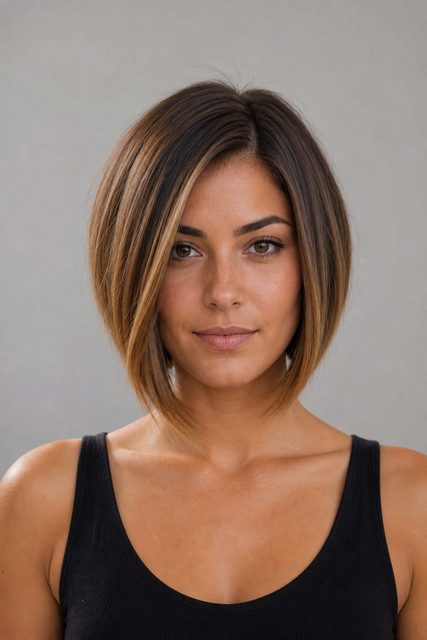 Примерка женской стрижки Graduated Bob на фото онлайн