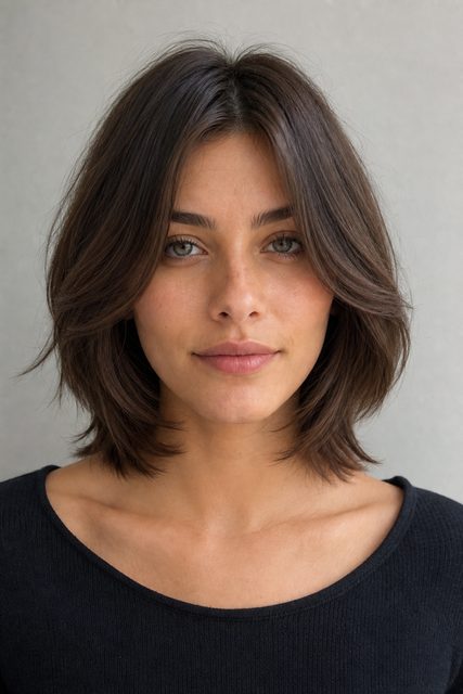 Примерка женской стрижки Layered Bob на фото онлайн