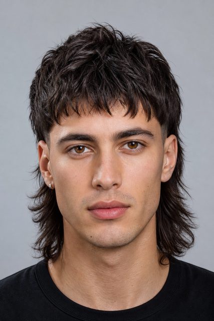 Примерка мужской стрижки Modern Mullet на фото онлайн