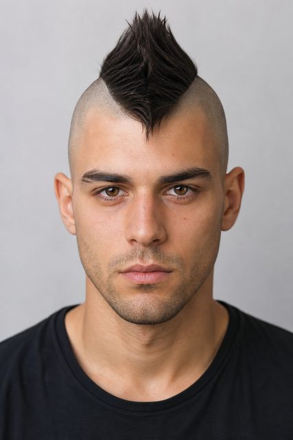 Примерка мужской стрижки Mohawk на фото онлайн